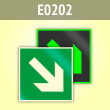 Знак E02-02 «Направляющая стрелка под углом 45°» (фотолюм. пластик ГОСТ, 100х100 мм)
